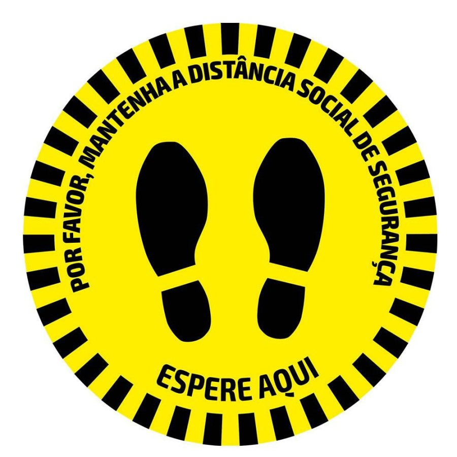 Proteccion Y Seguridad JBM | Etiqueta Adhesiva Redonda De Senalizacion Para Suelos - Distancia De Seguridad