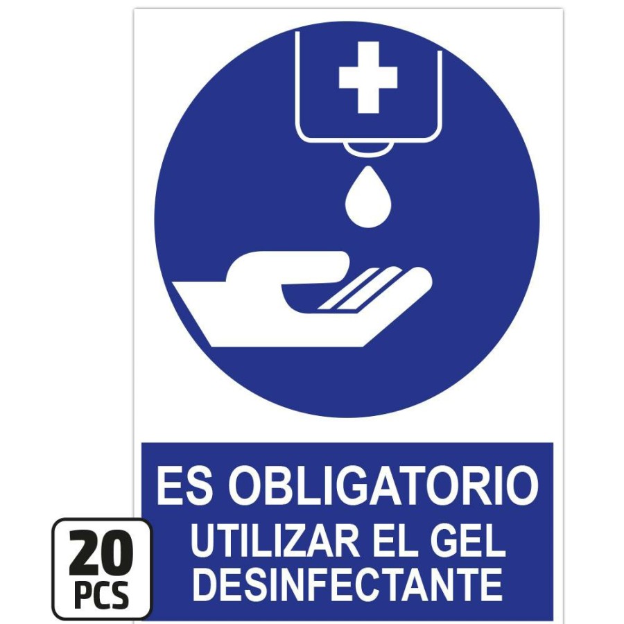 Proteccion Y Seguridad JBM | Pack De 20 Posters De "Es Obligatorio Utilizar El Gel Desinfectante"